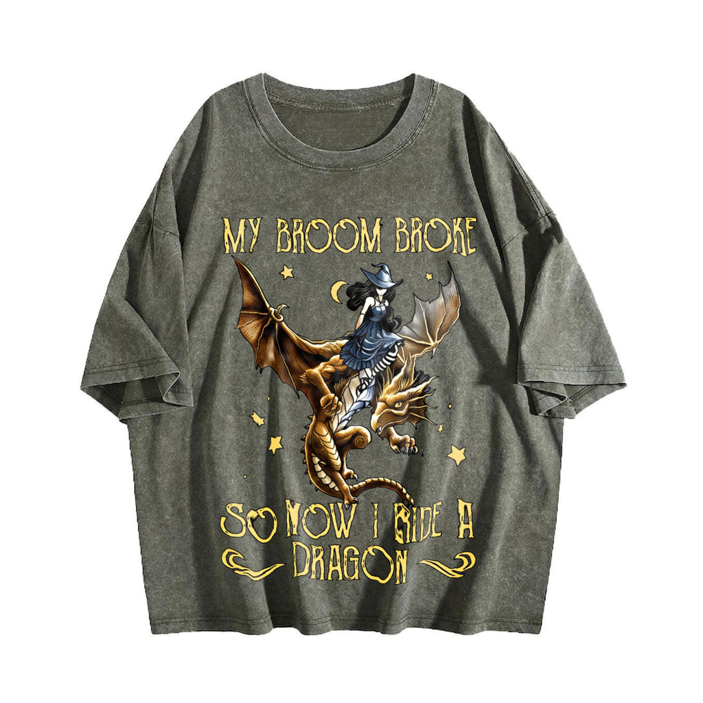 Sister Autumn : Witch Riding A Flying Dragon Letter Vintage product image 4