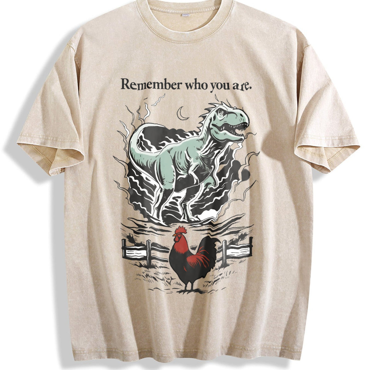 Remember Who You Are Dinosaur Vintage Washed T-Shirt product image 1