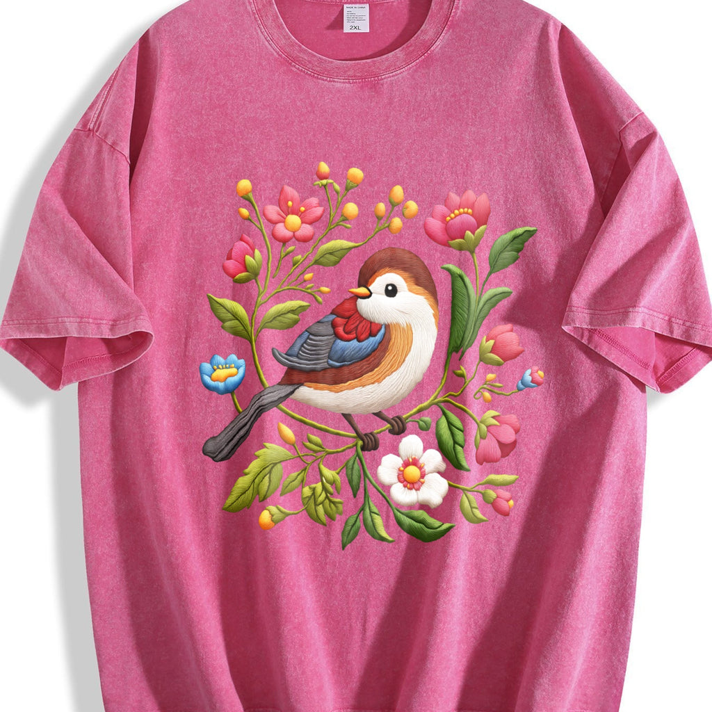 Bird & Floral - Stretch Vintage Washed T-Shirt product image 7
