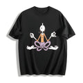 Cartoon Yoga Meditating Cotton T-Shirt product image 1