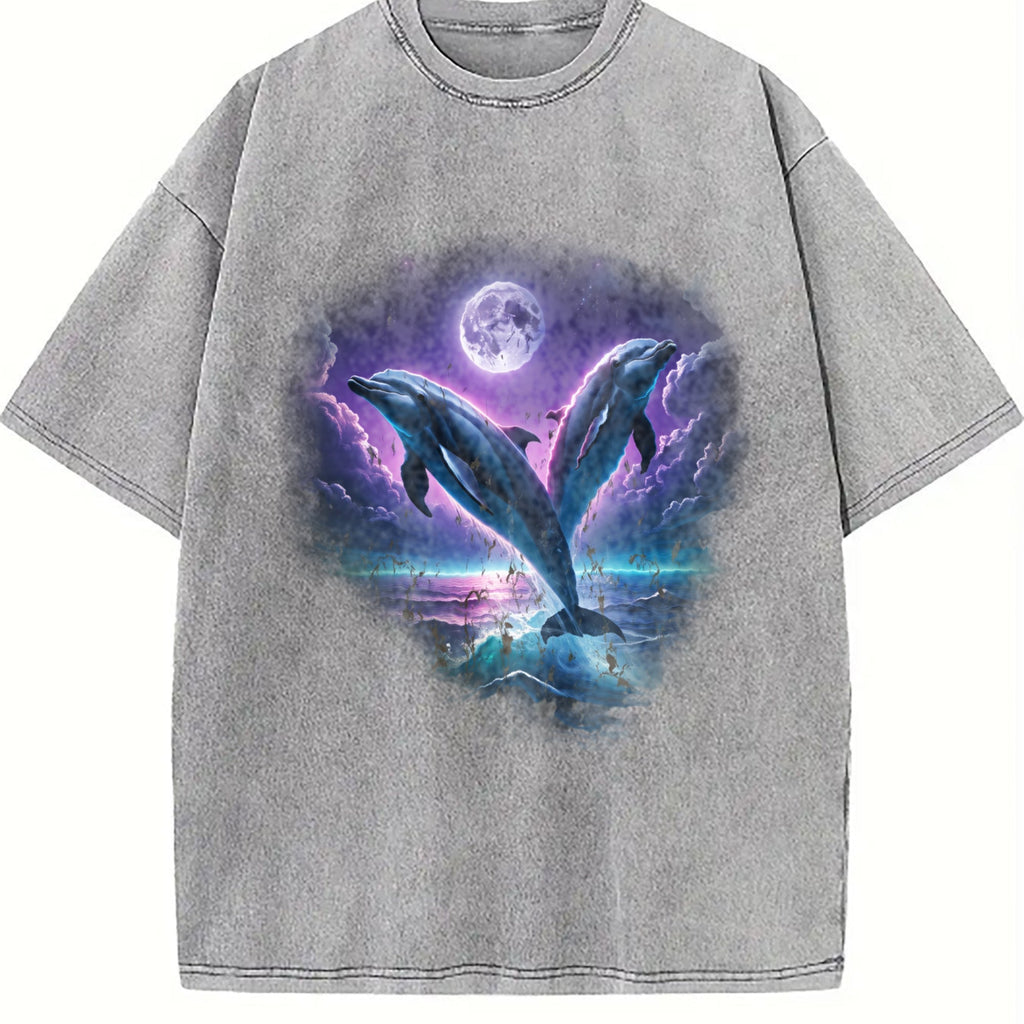 Two Dolfins Moon Vintage Washed T-Shirt product image 4