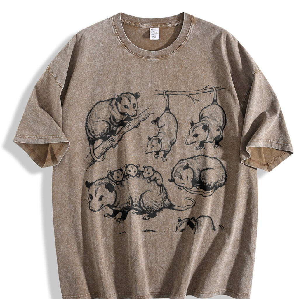 Opossum 90s Tattoo Vintage Washed T-Shirt product image 3