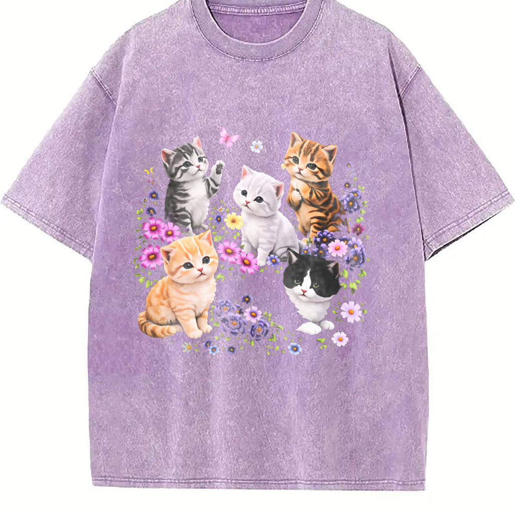 Cute Kitten Vintage Washed T-Shirt product image 6