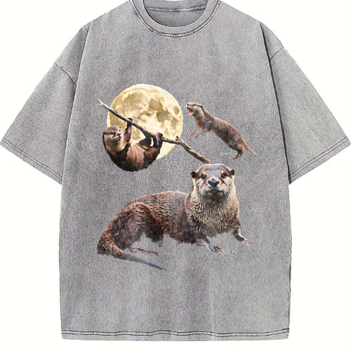 Otter Moon Vintage Washed T-Shirt product image 5