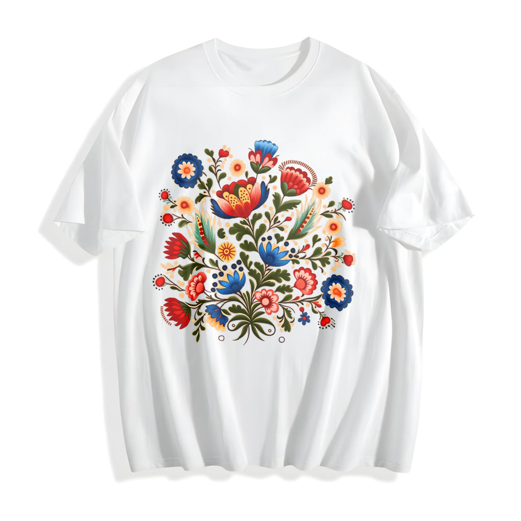 Folk Art A Bohemian With Faux Floral And Cotton T-Shirt product image 2