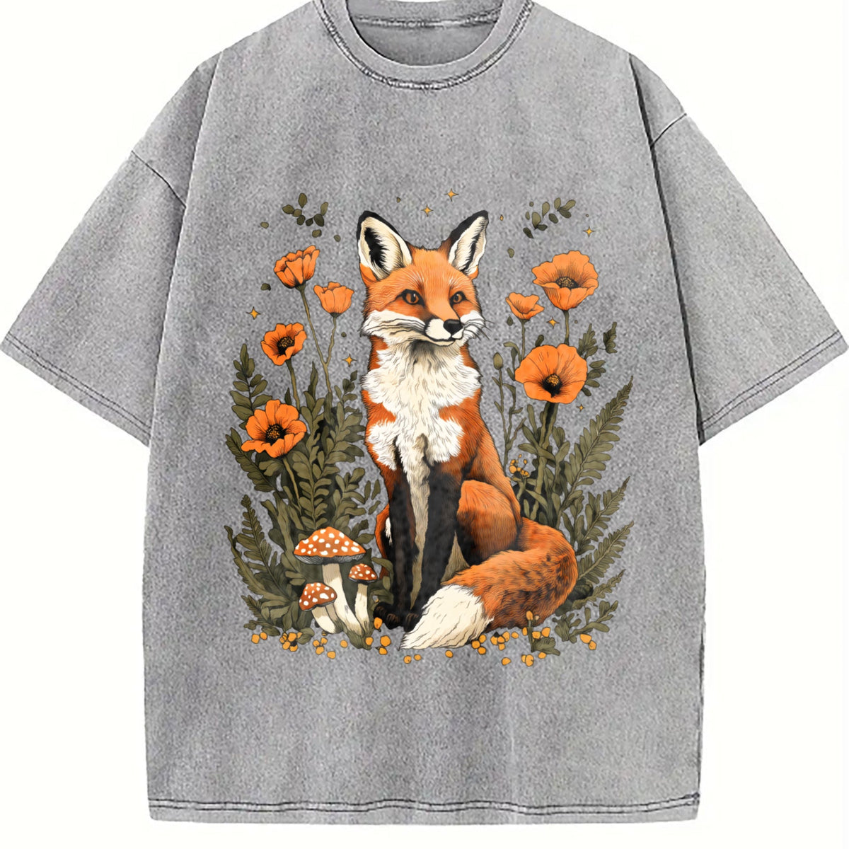 Plant And Animal Fox Floral Spotted Mushroom Summer Vintage product image 5