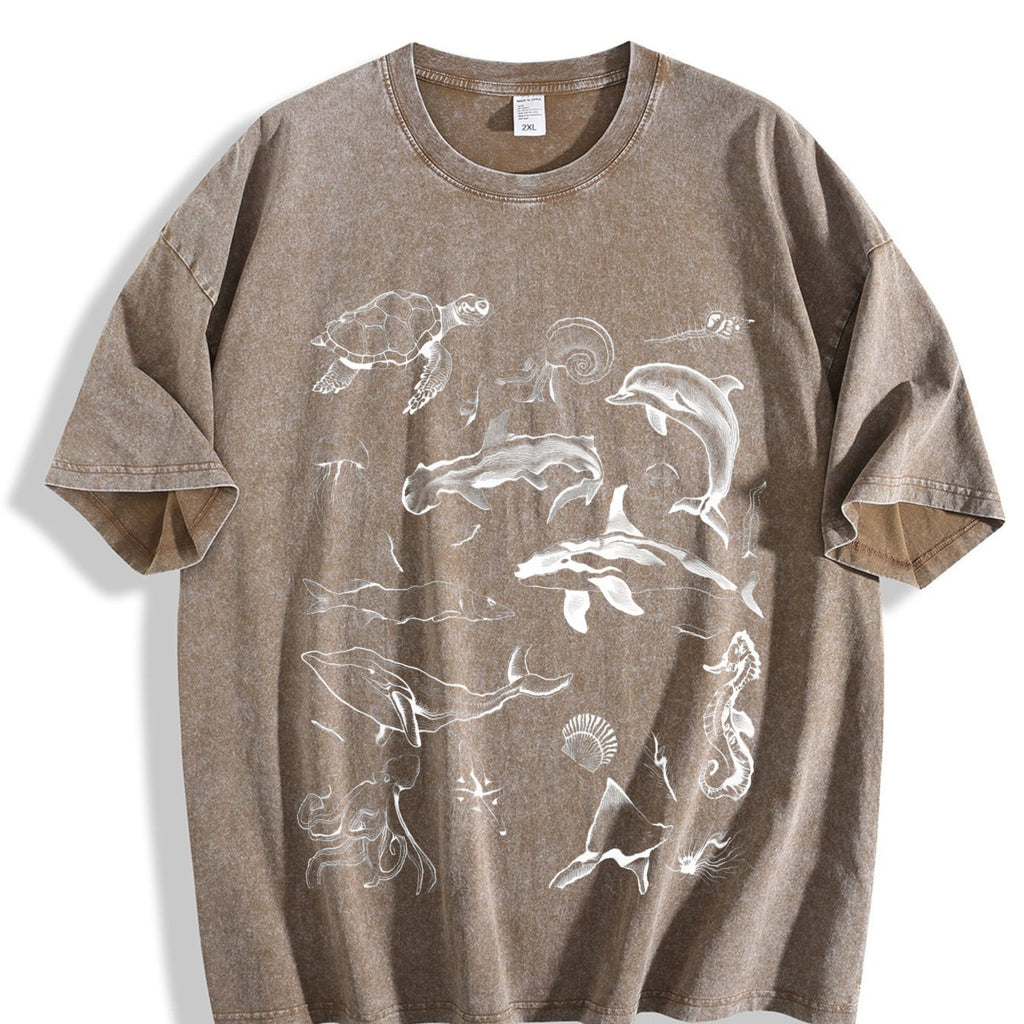 Sea Animals 90s Vintage Washed T-Shirt product image 3