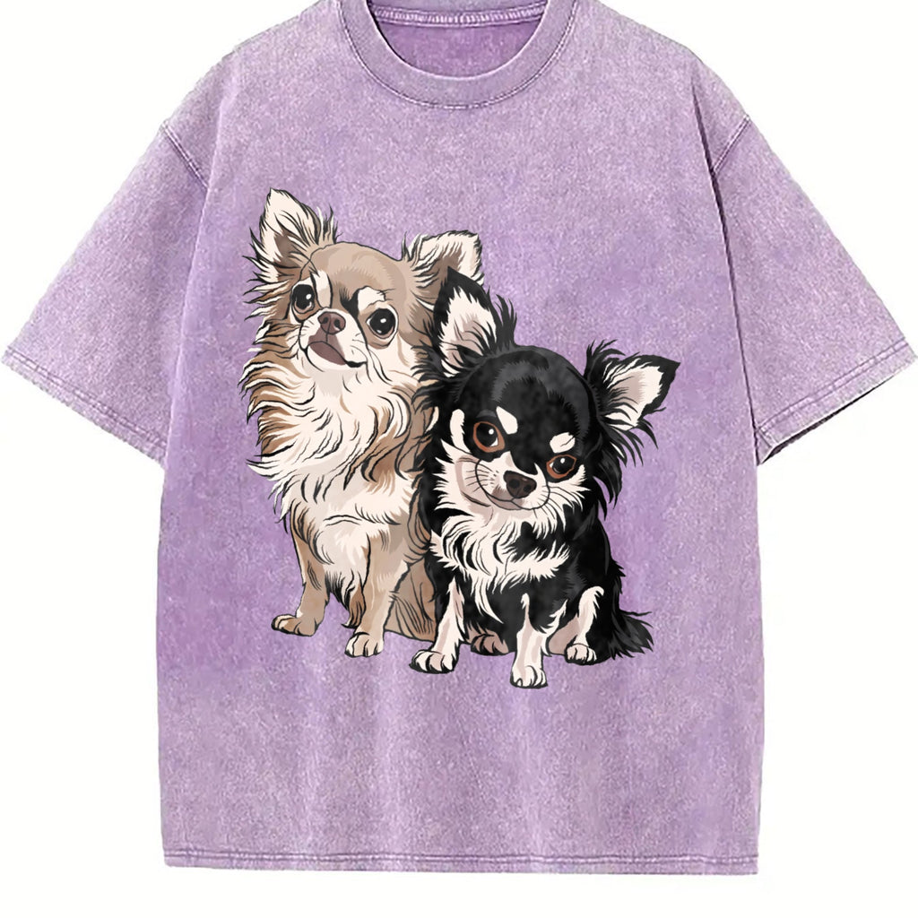 Long-haired Chihuahua Vintage Washed T-Shirt product image 6