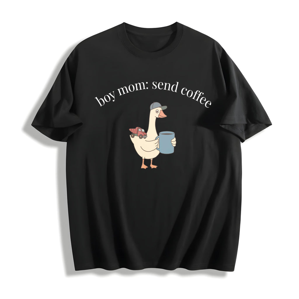 Boy Mom: Send Coffee Cotton T-Shirt product image 1