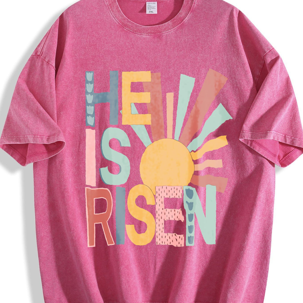 Easter Sun Element He Is Risen Vintage Washed T-Shirt product image 7
