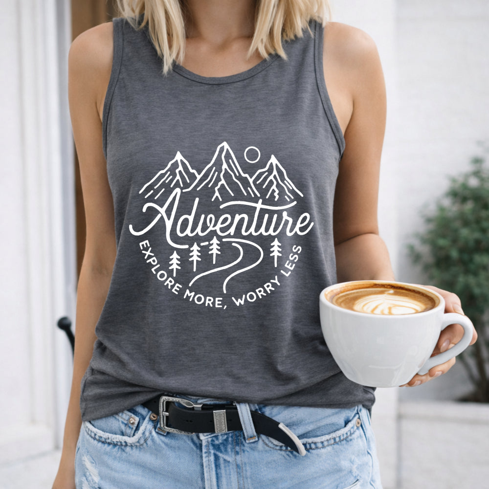 Adventure Letters & Cartoon Mountains Women's Tank Top