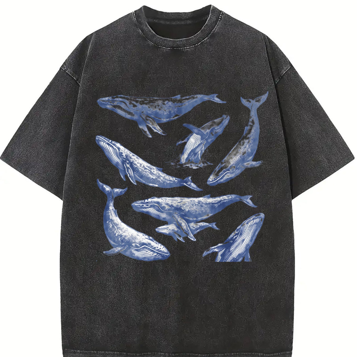 Whale 90s Tattoo Vintage Washed T-Shirt product image 2