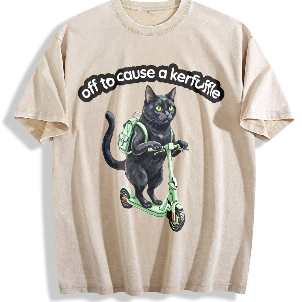 Funny Black Cat Scooter Off To Cause A Kerfuffle Boxy product image 1