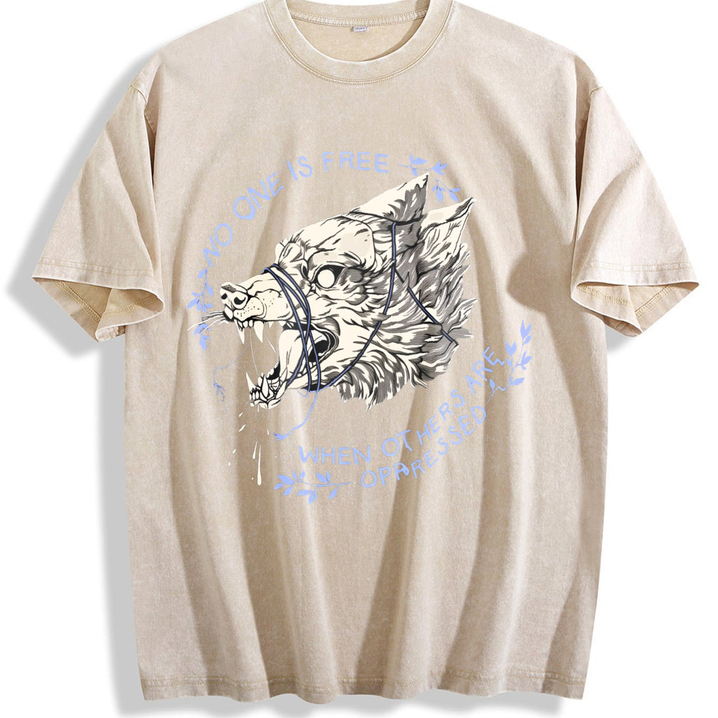 Faded Pure With A Wolf Head Vintage Washed T-Shirt product image 1