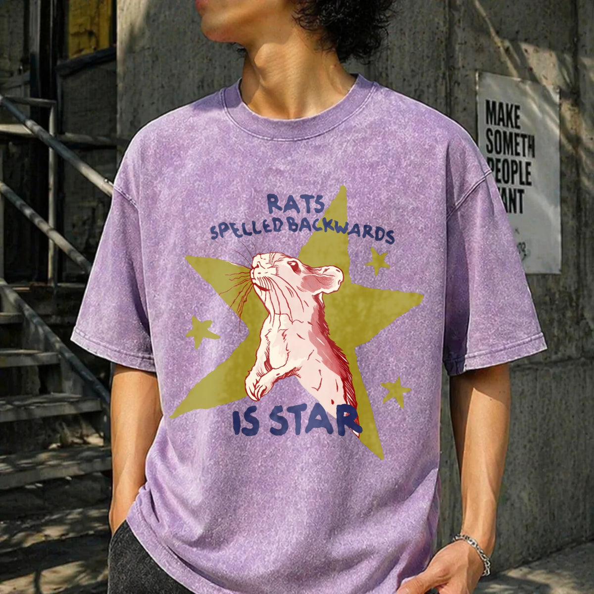 Rat Spelled Backwards Is Star Vintage Washed T-Shirt product image 6