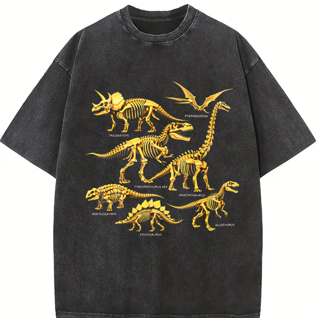 Dinosaur Skeleton 90s Vintage Washed T-Shirt product image 2