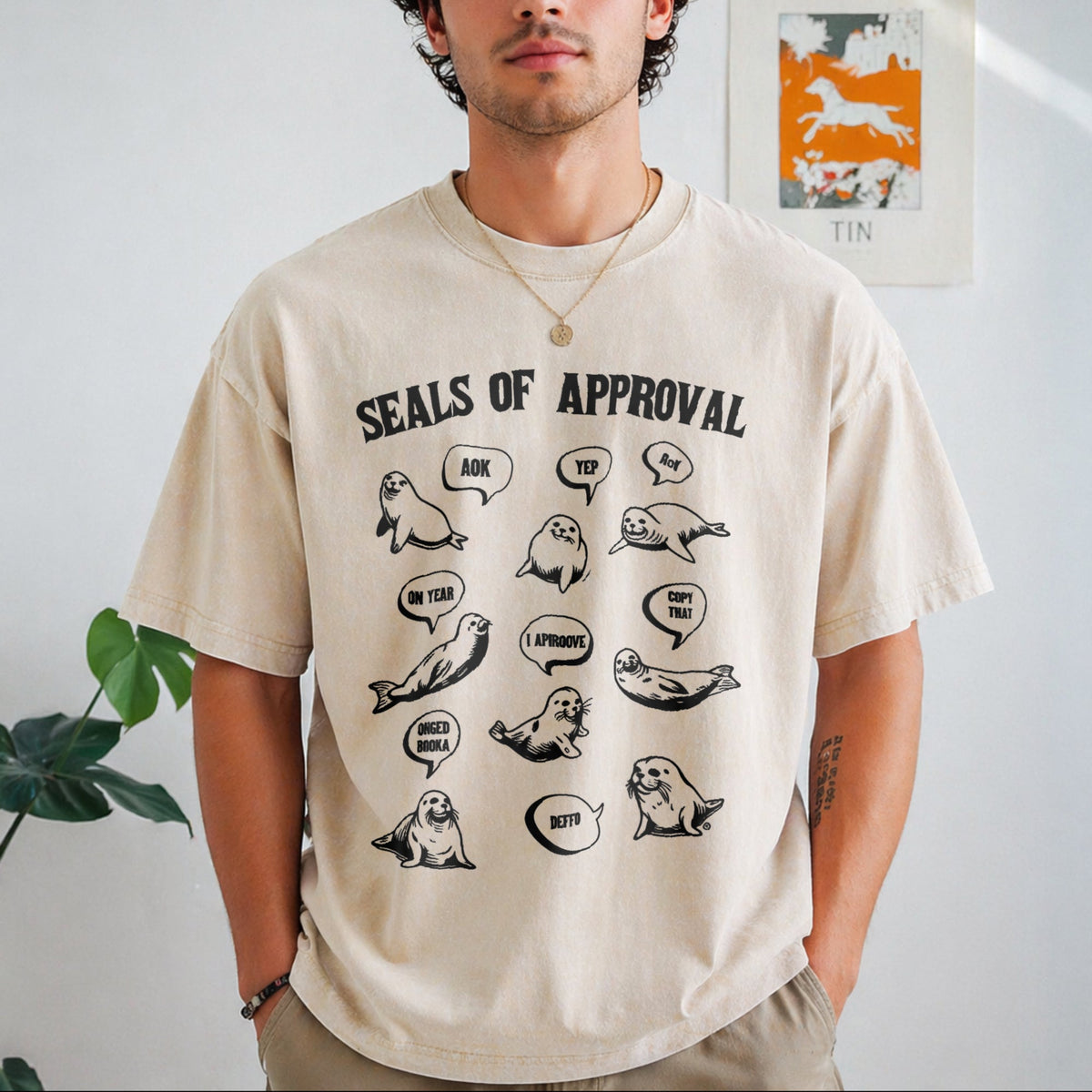 Funny Seals Of Approval Vintage Washed T-Shirt product image 1