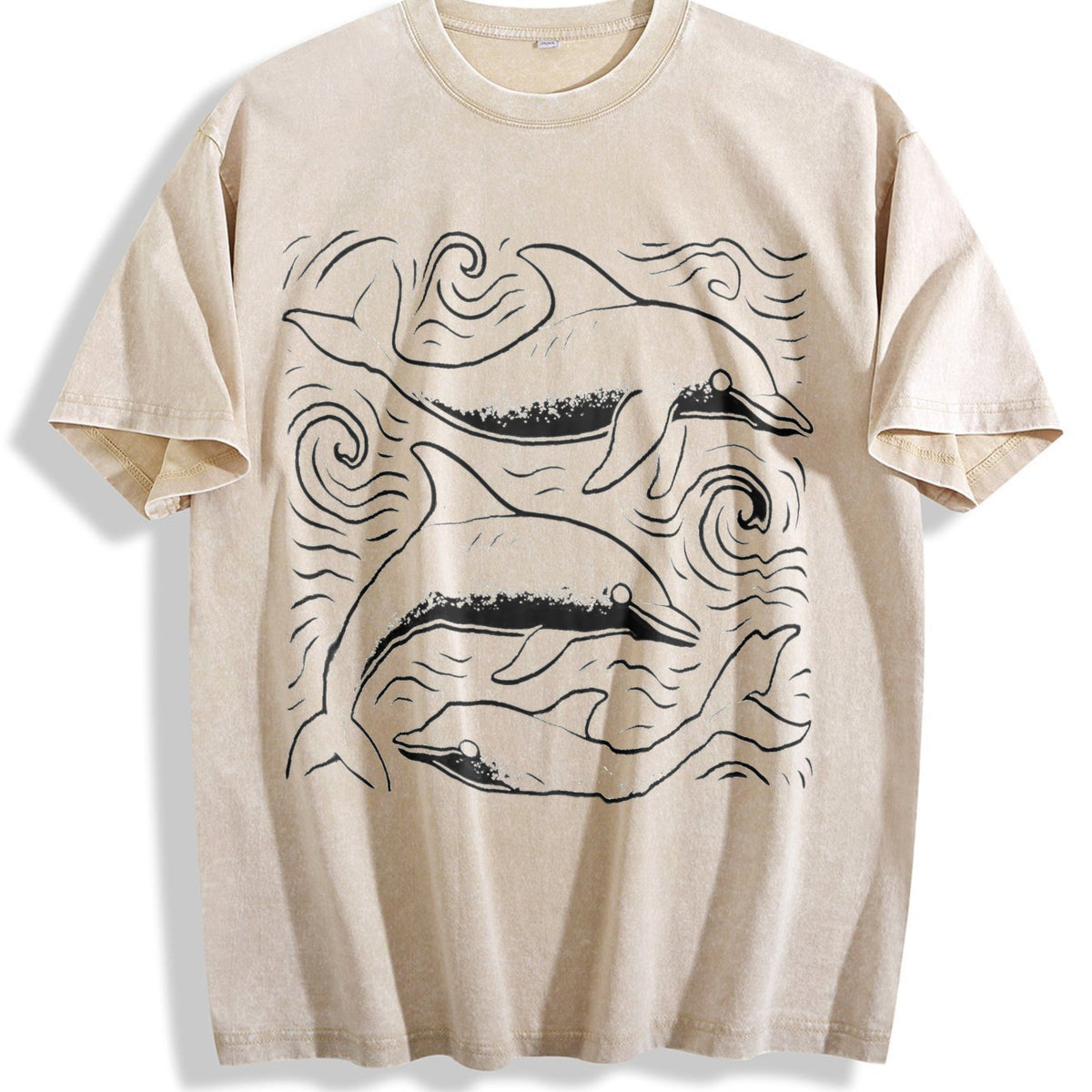 Dolphins Ocean 90s Vintage Washed T-Shirt product image 1