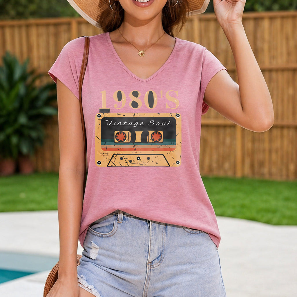 1980's Cassette Women's V-Neck Tank Top