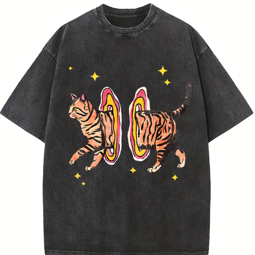 Cool Cat Y2K Harajuku Vintage Washed T-Shirt product image 2