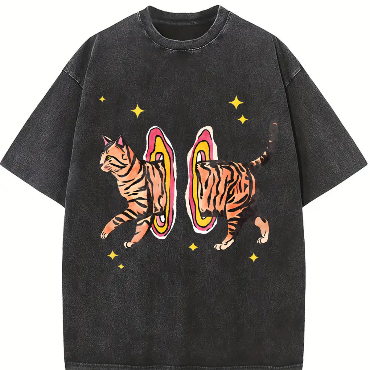 Cool Cat Y2K Harajuku Vintage Washed T-Shirt product image 2