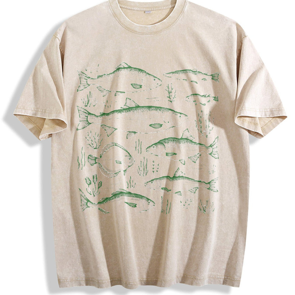 Fish 90s Tattoo Vintage Washed T-Shirt product image 1
