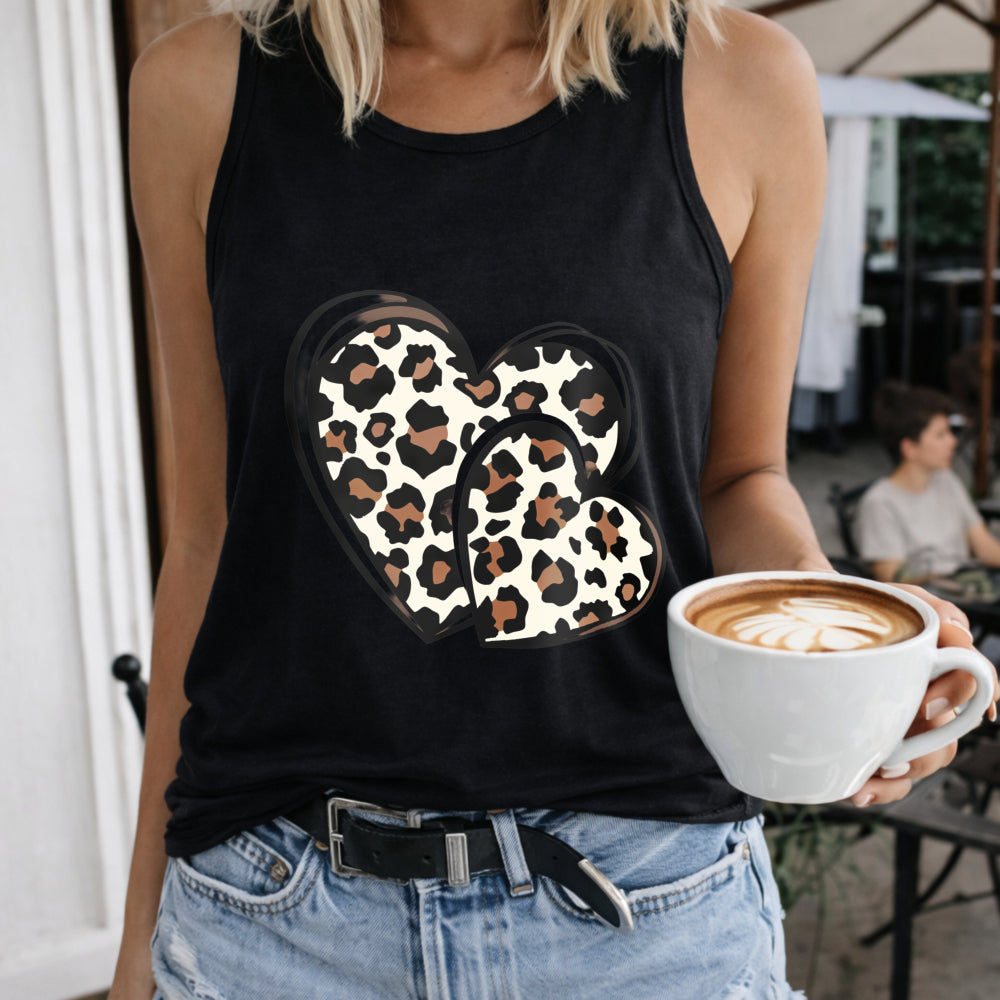 Leopard Hearts Women's Tank Top