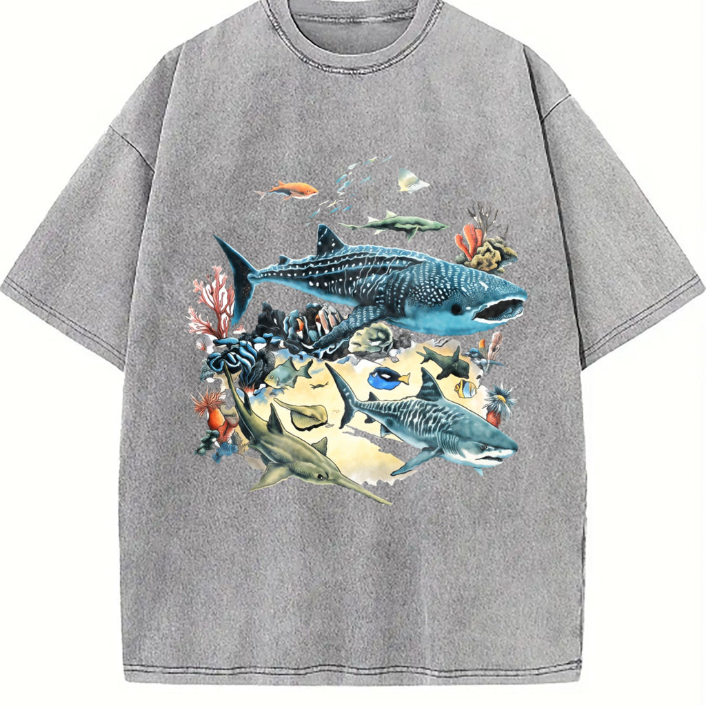 Marine Biology Ocean Sharks Illustration Boxy - - - Sea product image 5