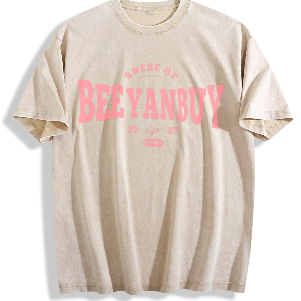 Pink Varsity Lettering Vintage Washed T-Shirt product image 1