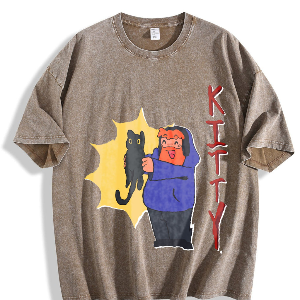 Caseoh Kitty Vintage Washed T-Shirt product image 3