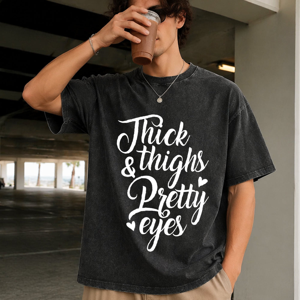 Thighs & Pretty Eyes Vintage Washed T-Shirt product image 2