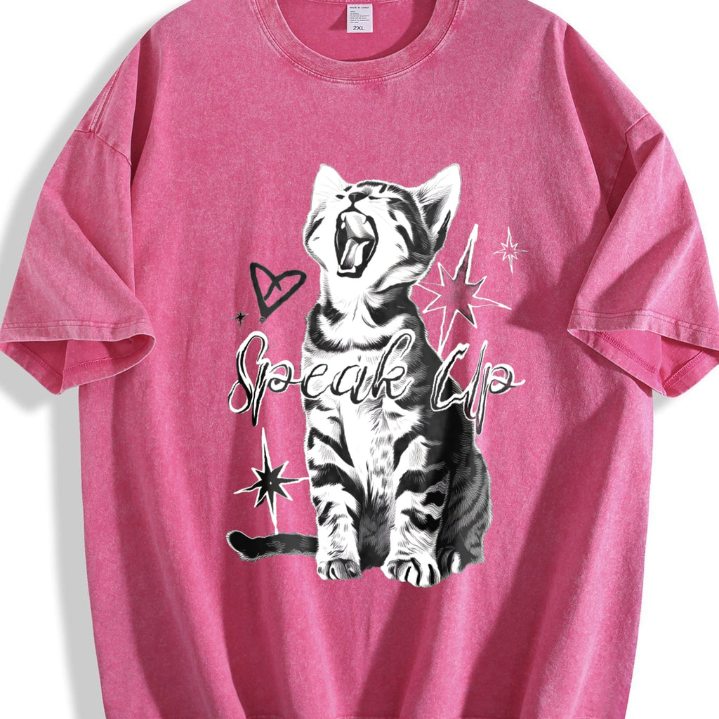 Fitting With A Cute Cat And Snowflake Vintage Washed T-Shirt product image 5
