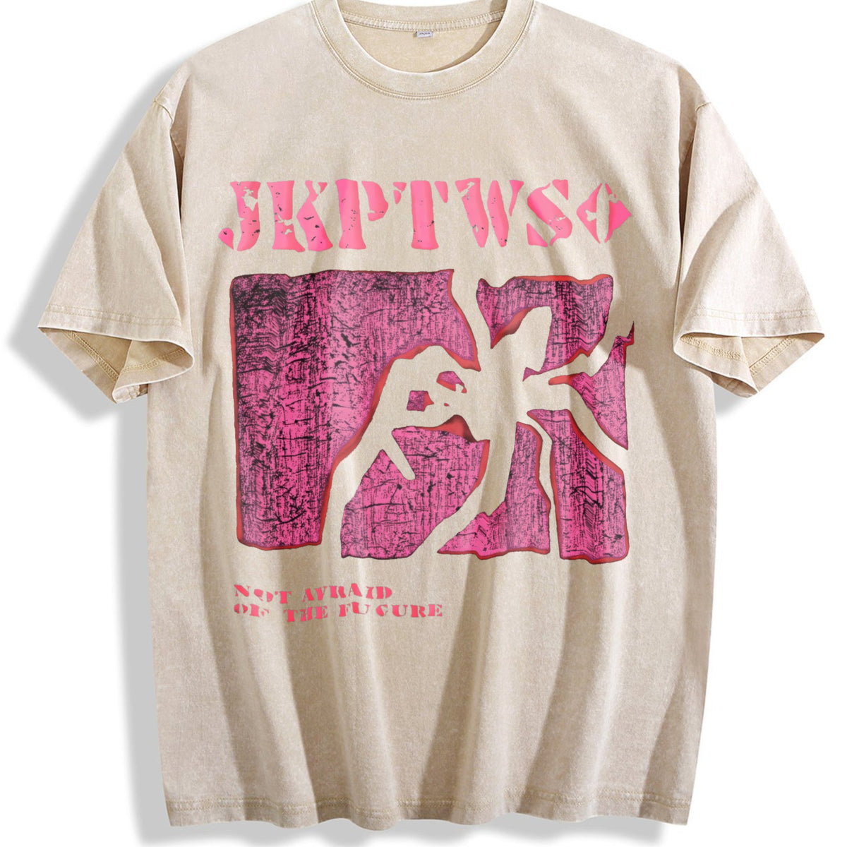 Pink Battle Illustration Vintage Washed T-Shirt product image 1