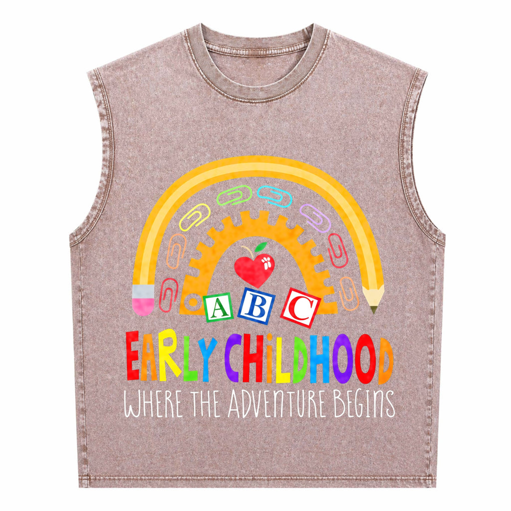 Early Childhood Teachers Men's Washed Tank Top