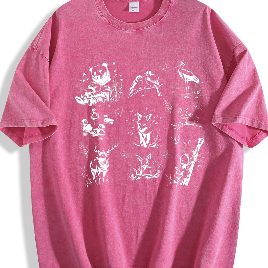 Forest Animals 90s Tattoo Vintage Washed T-Shirt product image 7