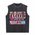 Gradient Black With Colorful Text Spring Summer Men's Washed Tank Top