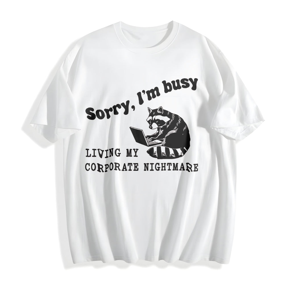 Corporate Nightmare Raccoon Funny Cotton T-Shirt product image 2