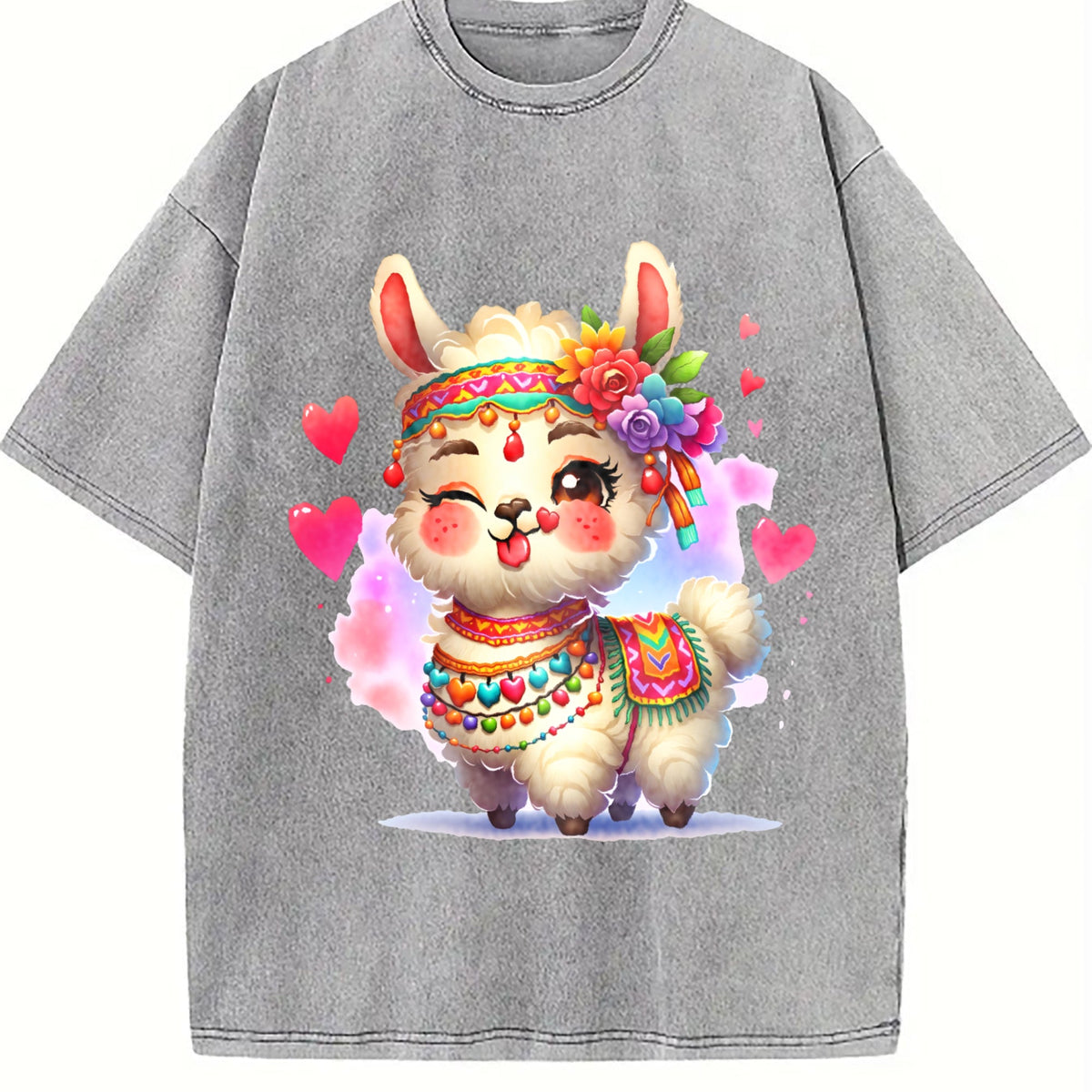 Llama Hair Accent Vintage Washed T-Shirt product image 5