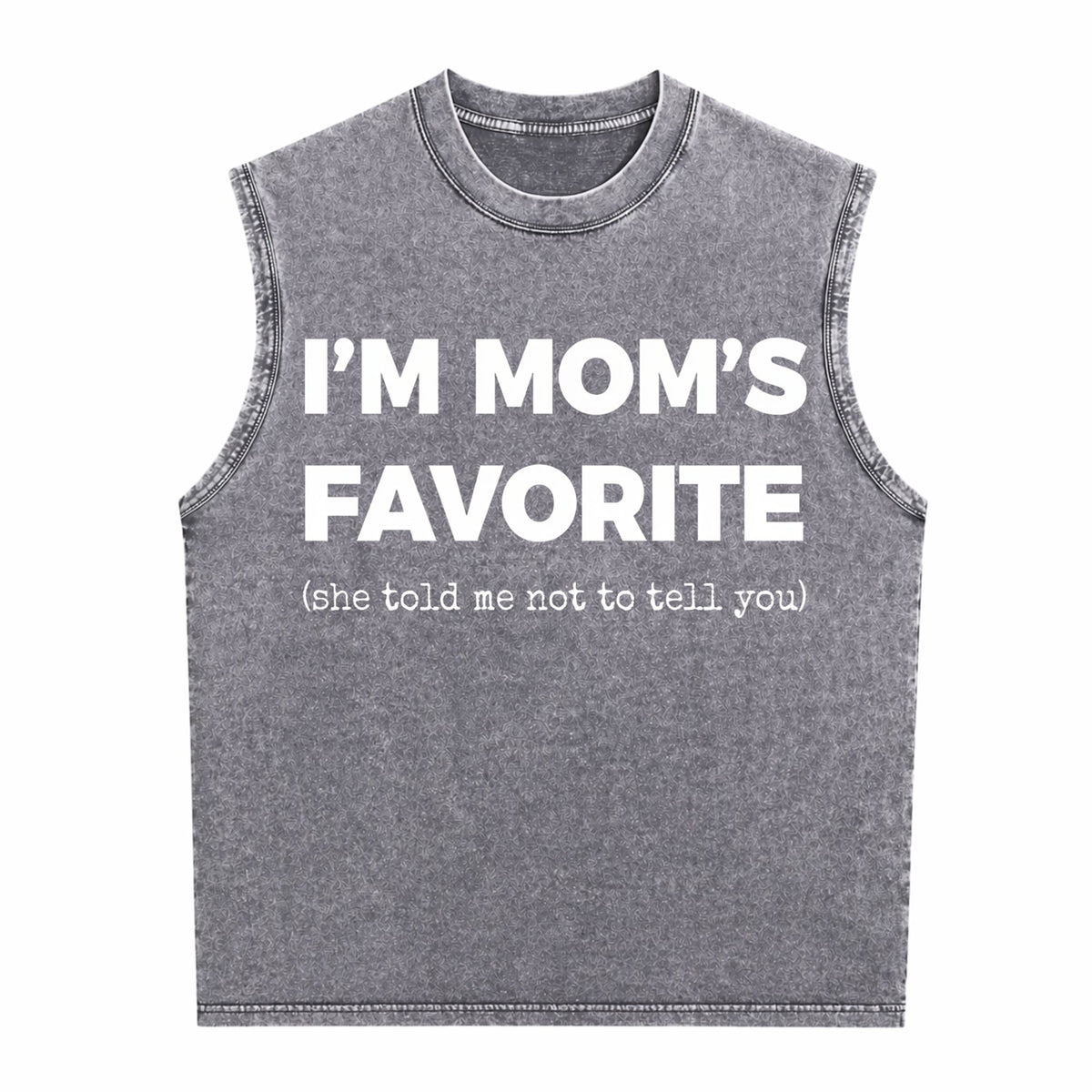 Funny Moms Favorite Son Daughter I'm Mom's Favorite Golf Men's Washed Tank Top