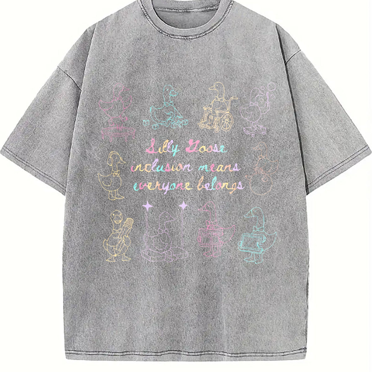 Silly Goose Inclusion Means Everyone Belongs Vintage Washed product image 4