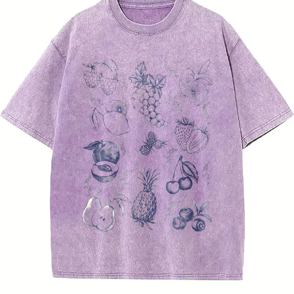 Fruits And Berries 90s Tattoo Vintage Washed T-Shirt product image 6
