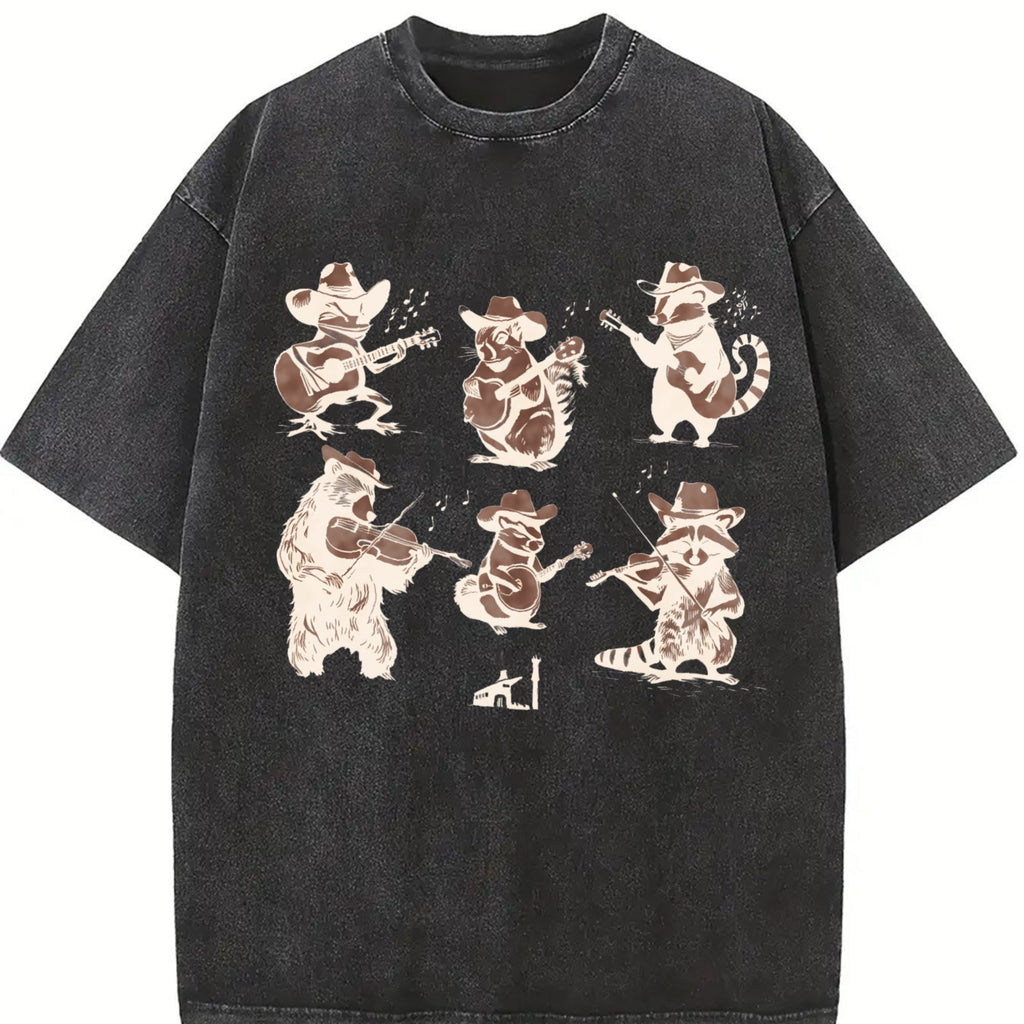Animal Musicians 90s Vintage Washed T-Shirt product image 2