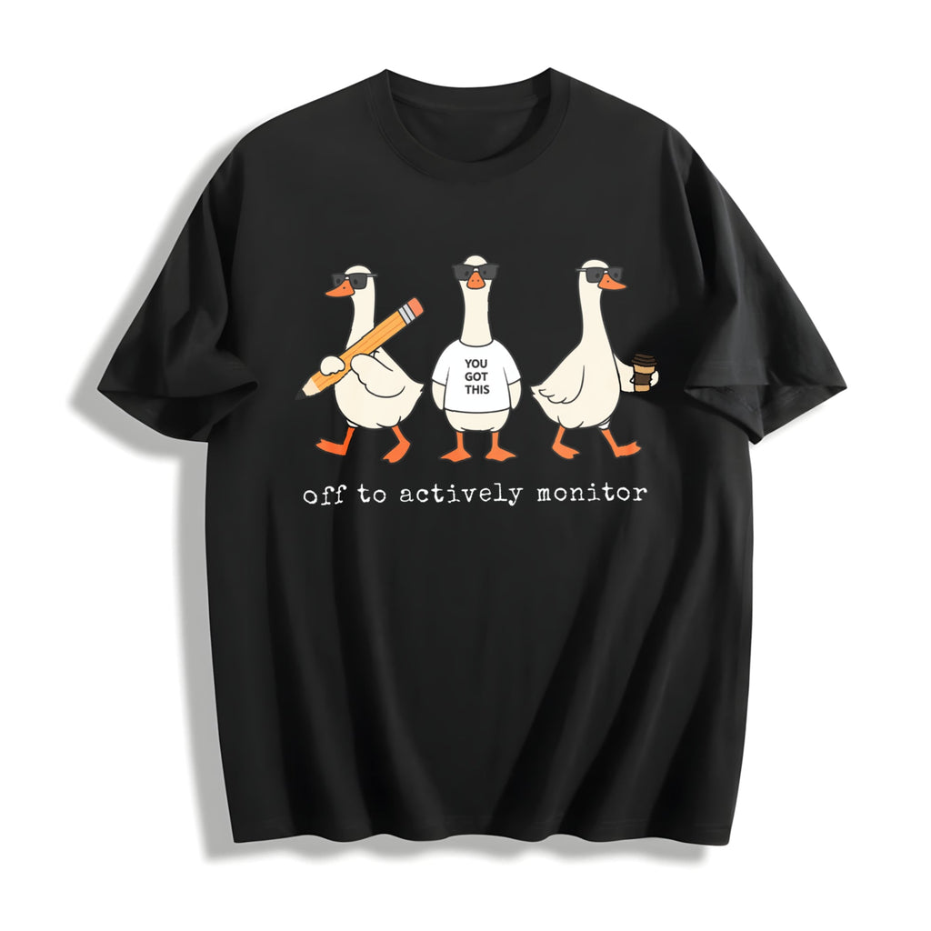 Off To Actively Monitor Goose Cotton T-Shirt product image 1