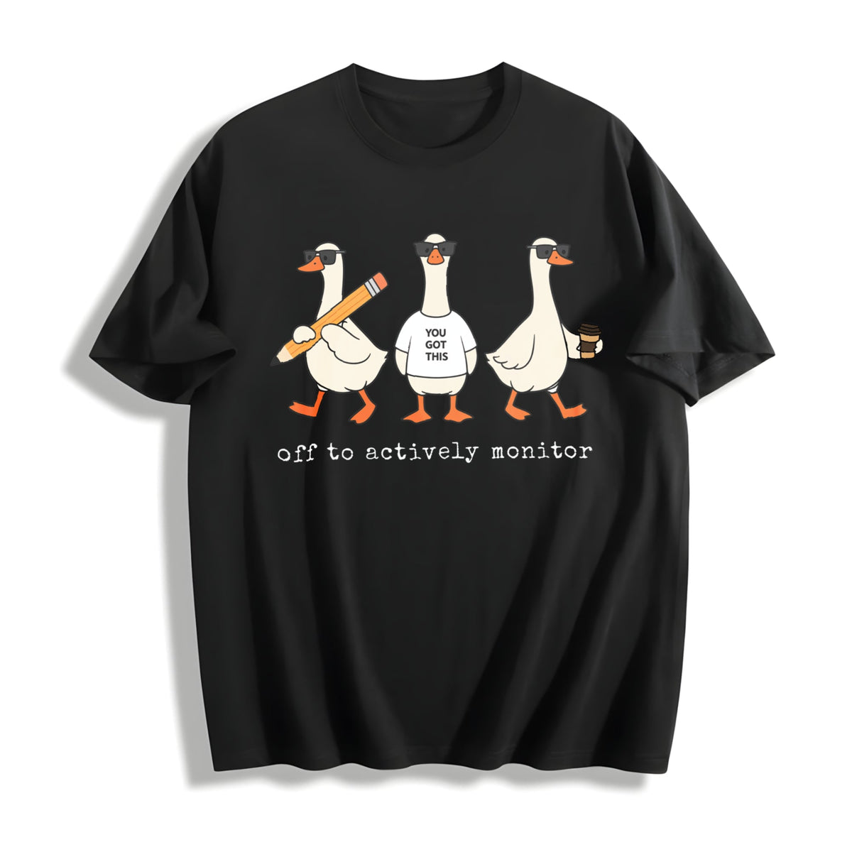 Off To Actively Monitor Goose Cotton T-Shirt product image 1