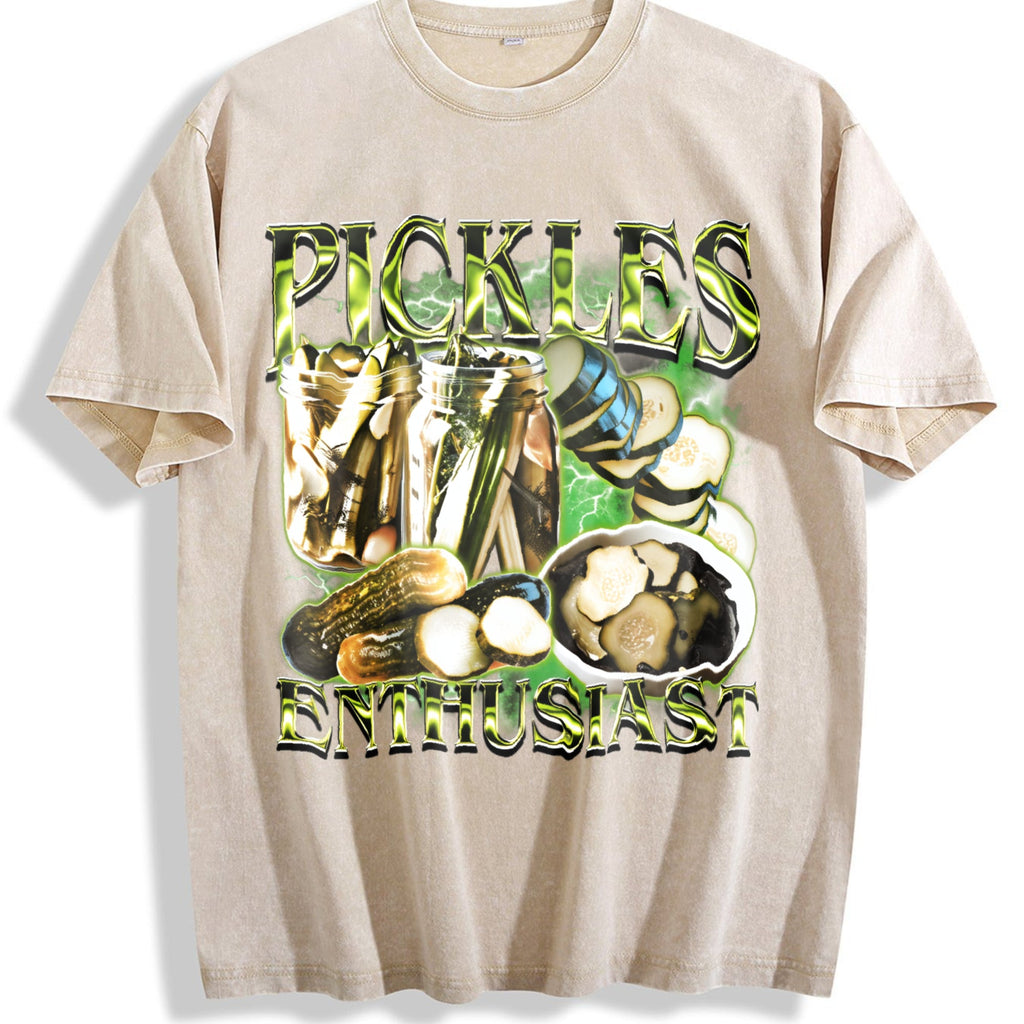 Pickle Enthusiast 90s Vintage Washed T-Shirt product image 1