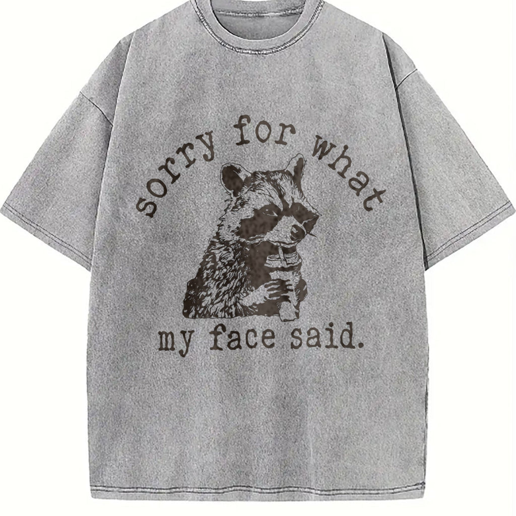 Sorry For What My Face Said Vintage Washed T-Shirt product image 4