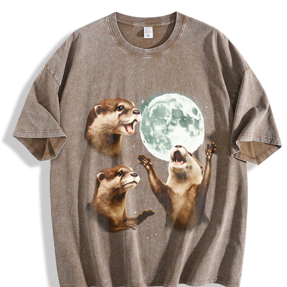 Three Otters Moon 90s Vintage Washed T-Shirt product image 3
