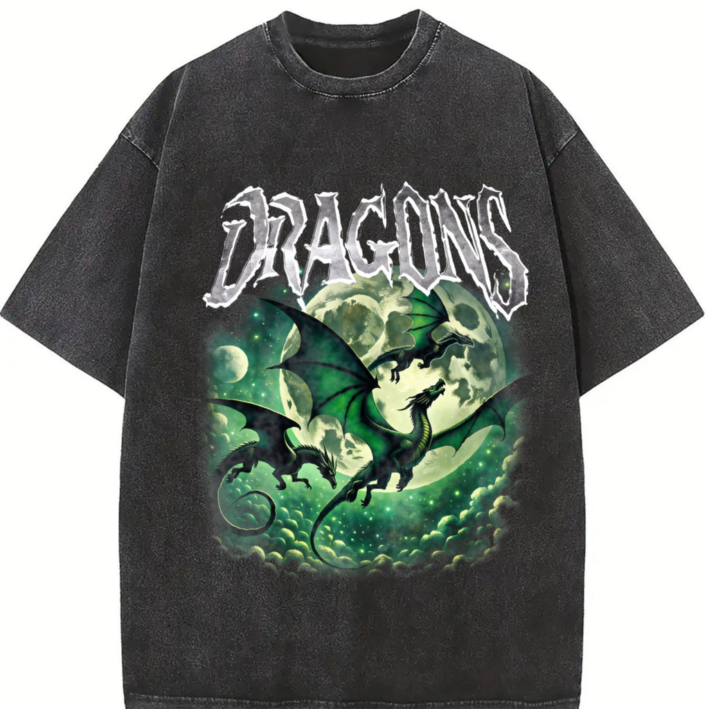 Dragons Fantasy Vintage Washed T-Shirt product image 2