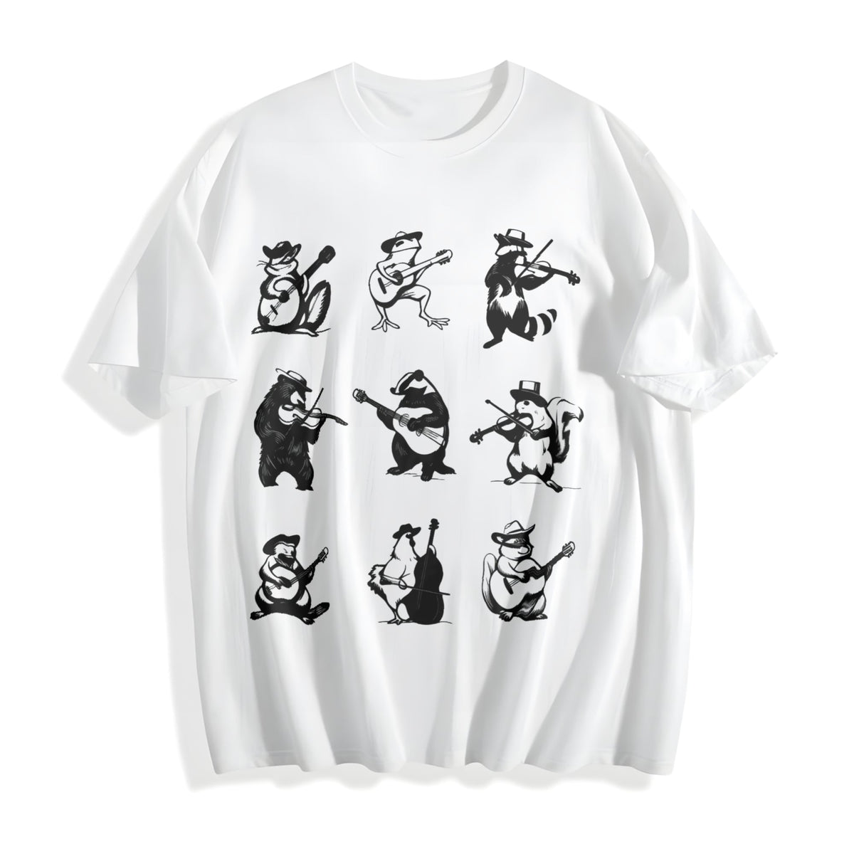 Animals Playing Music Funny Cotton T-Shirt product image 2