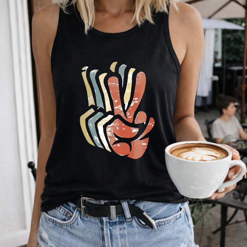 Colorful Abstract Hand Regular - Fun Cartoon Letter Women's Tank Top